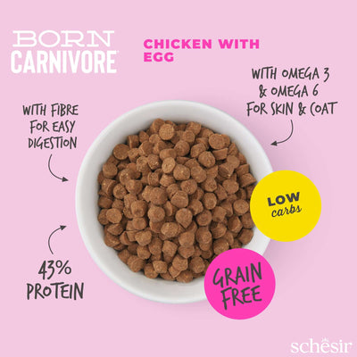 Schesir Born Carnivore Kitten Dry Food - Chicken & Egg Recipe