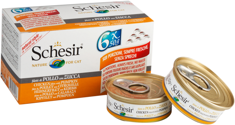 Schesir Chicken & Pumpkin Multipack - 6 cans of cat food