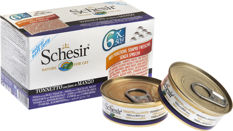 Schesir Tuna & Beef Multipack (6x50g) with rice jelly