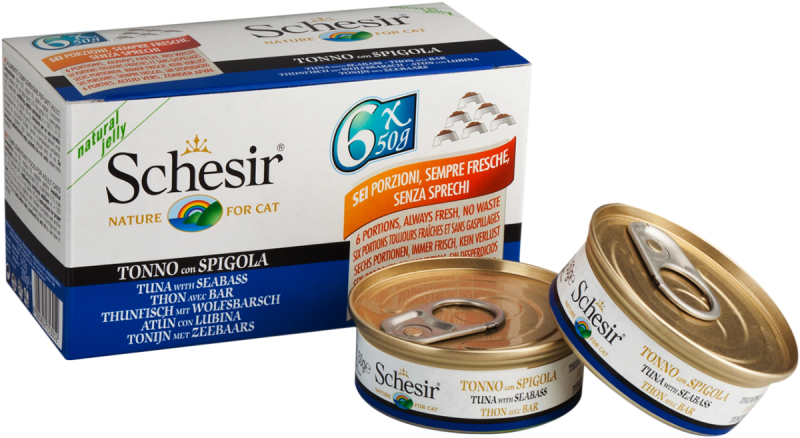 Schesir Tuna & Seabass Multipack - 6 cans of cat food