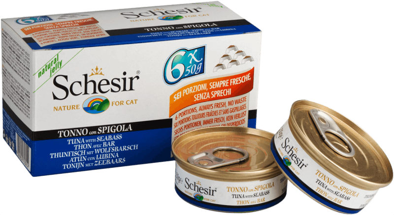 Schesir Tuna & Seabass Multipack - 6 cans of cat food