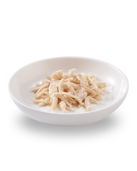 Close-up of Schesir chicken pieces in rice jelly gravy