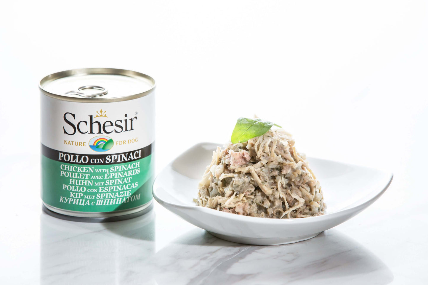 Schesir Chicken Spinach Rice Wet Dog Food Can - Vitamin-Packed Recipe