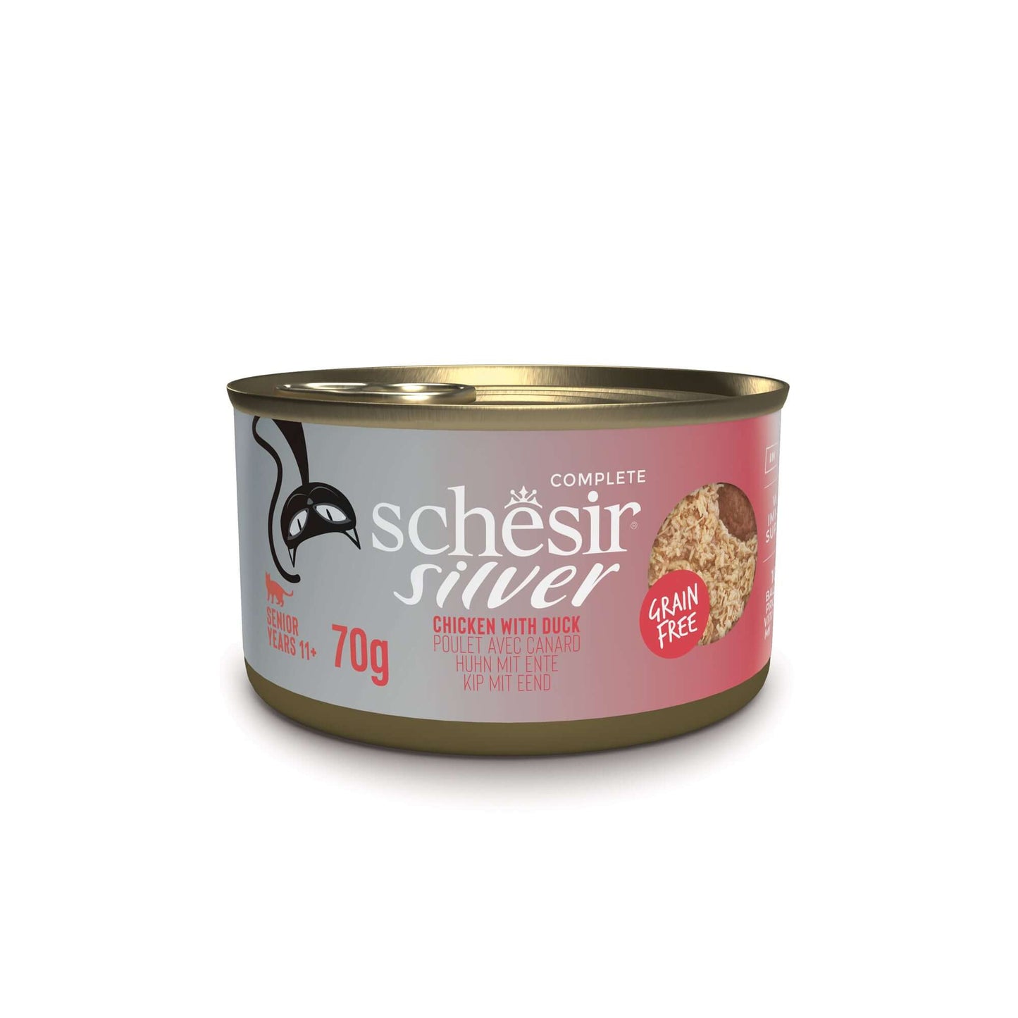 Schesir Silver Chicken Duck Senior Cat Food in Broth