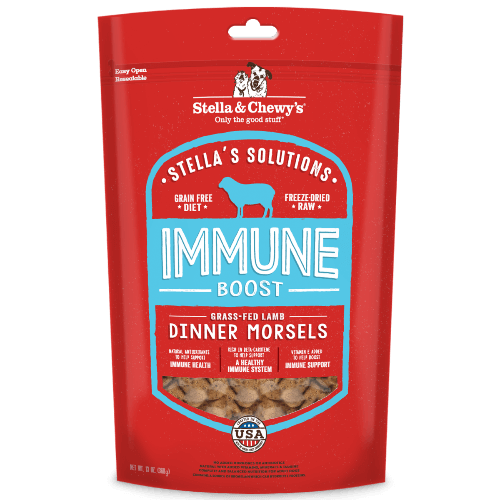 Stella & Chewy's Immune Boost Grass-Fed Lamb Dinner Morsels for dogs, freeze-dried raw meal or topper, 13oz.