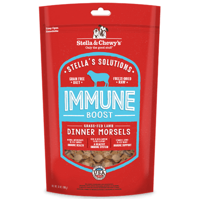 Stella & Chewy's Immune Boost Grass-Fed Lamb Dinner Morsels for dogs, freeze-dried raw meal or topper, 13oz.