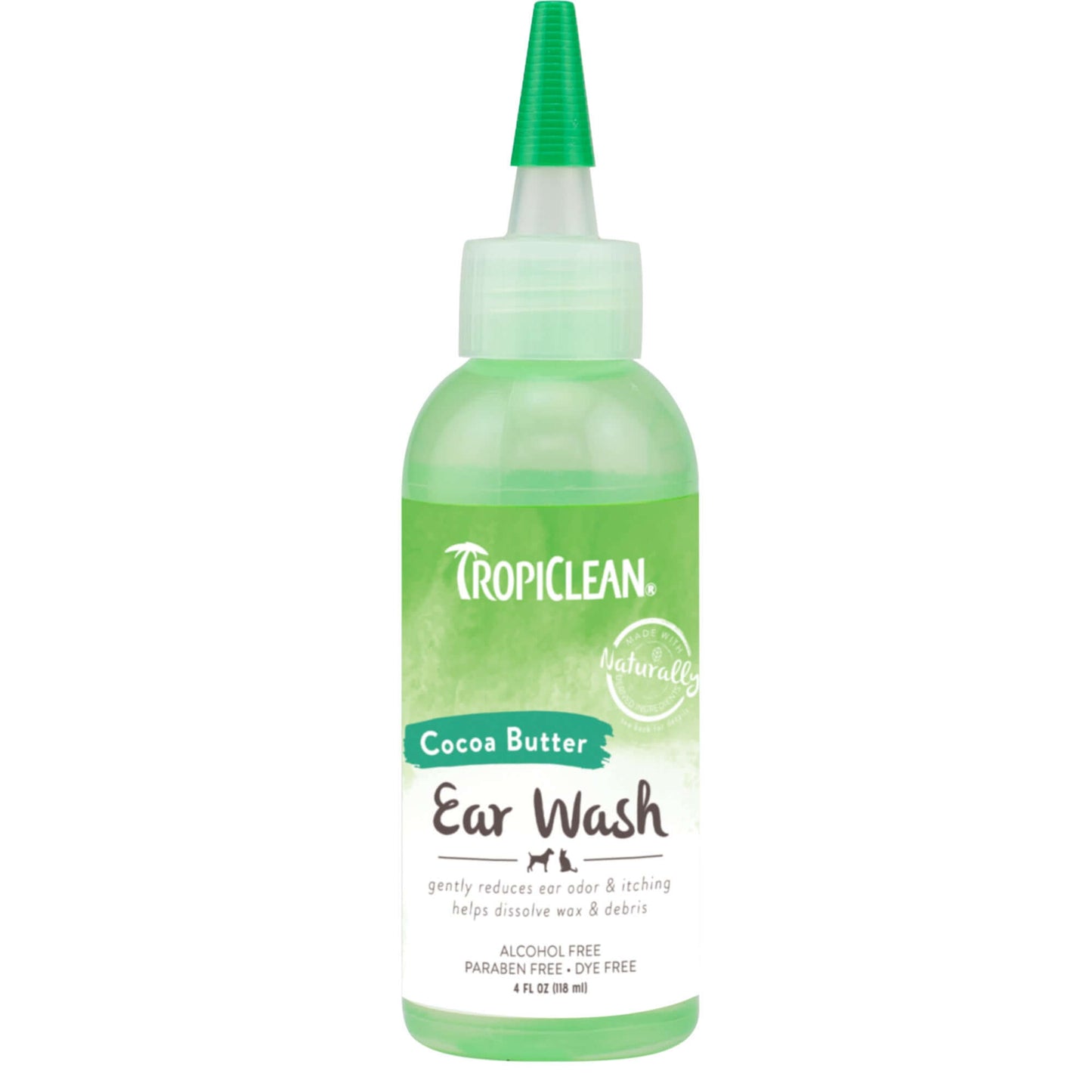 TropiClean Alcohol-Free Ear Wash for Dogs and Cats - Gentle Ear Cleaning Solution