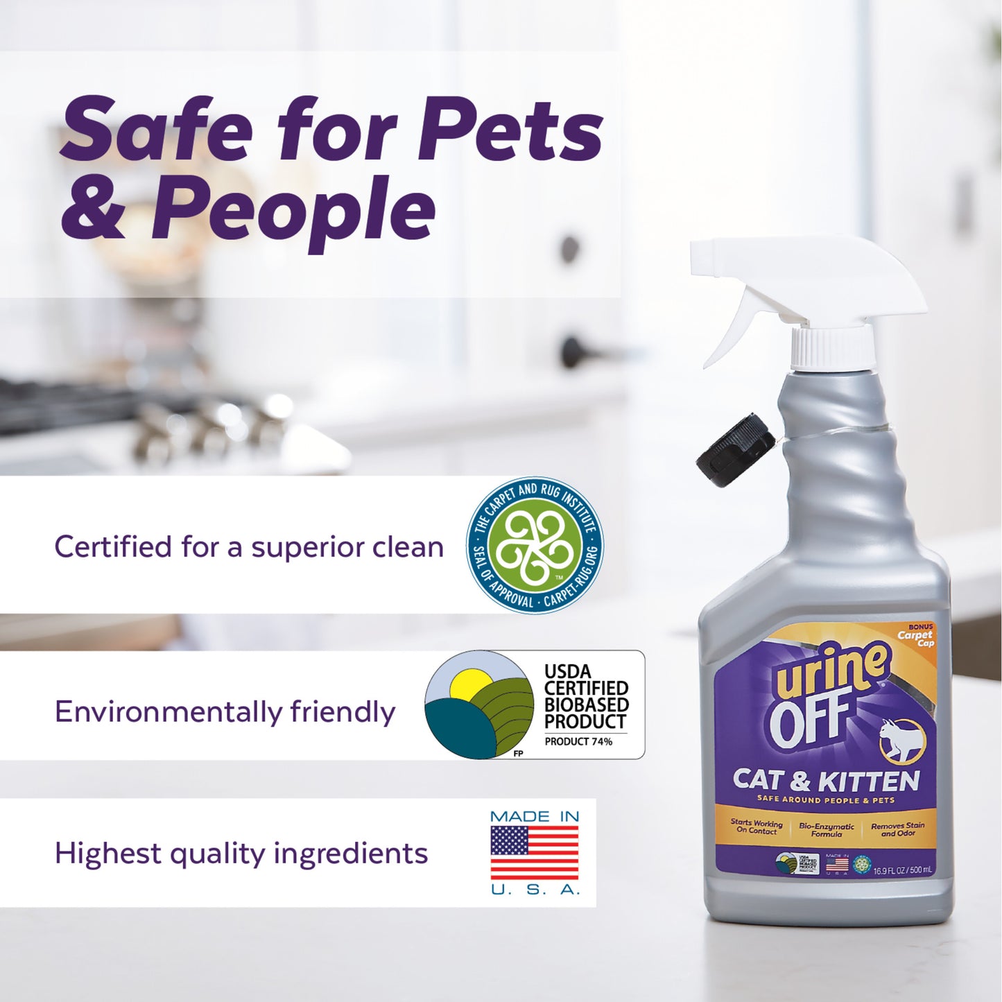 Urine Off Cat & Kitten Stain & Odor Removal Carpet Applicator - 946ml