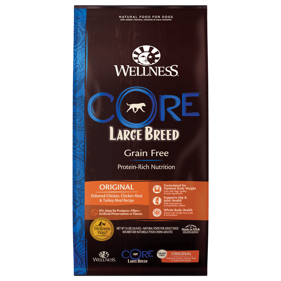 Wellness Core Large Breed Adult Grain-Free Dog Food with Chicken and Turkey