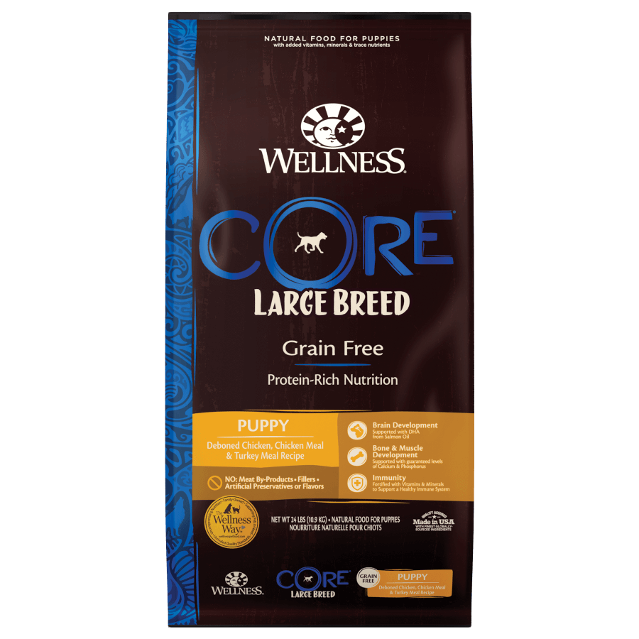 Wellness Core Large Breed Puppy Grain-Free Dog Food with Chicken and Turkey