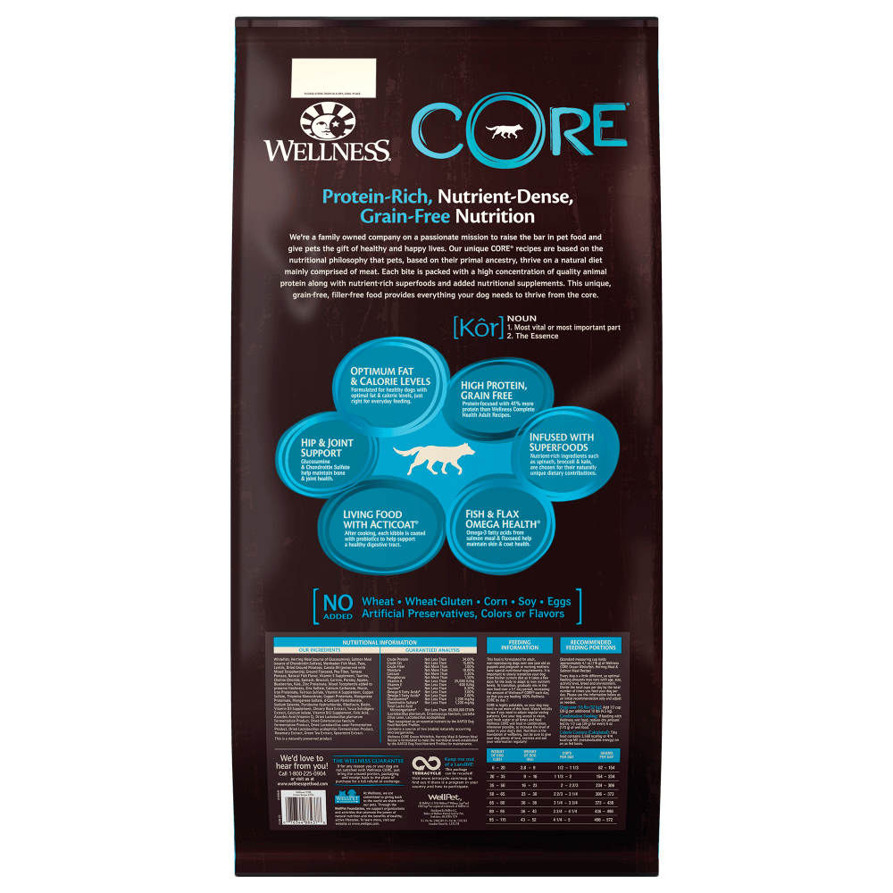 Wellness Core Ocean Grain-Free adult dry dog food with whitefish, herring meal, and salmon meal