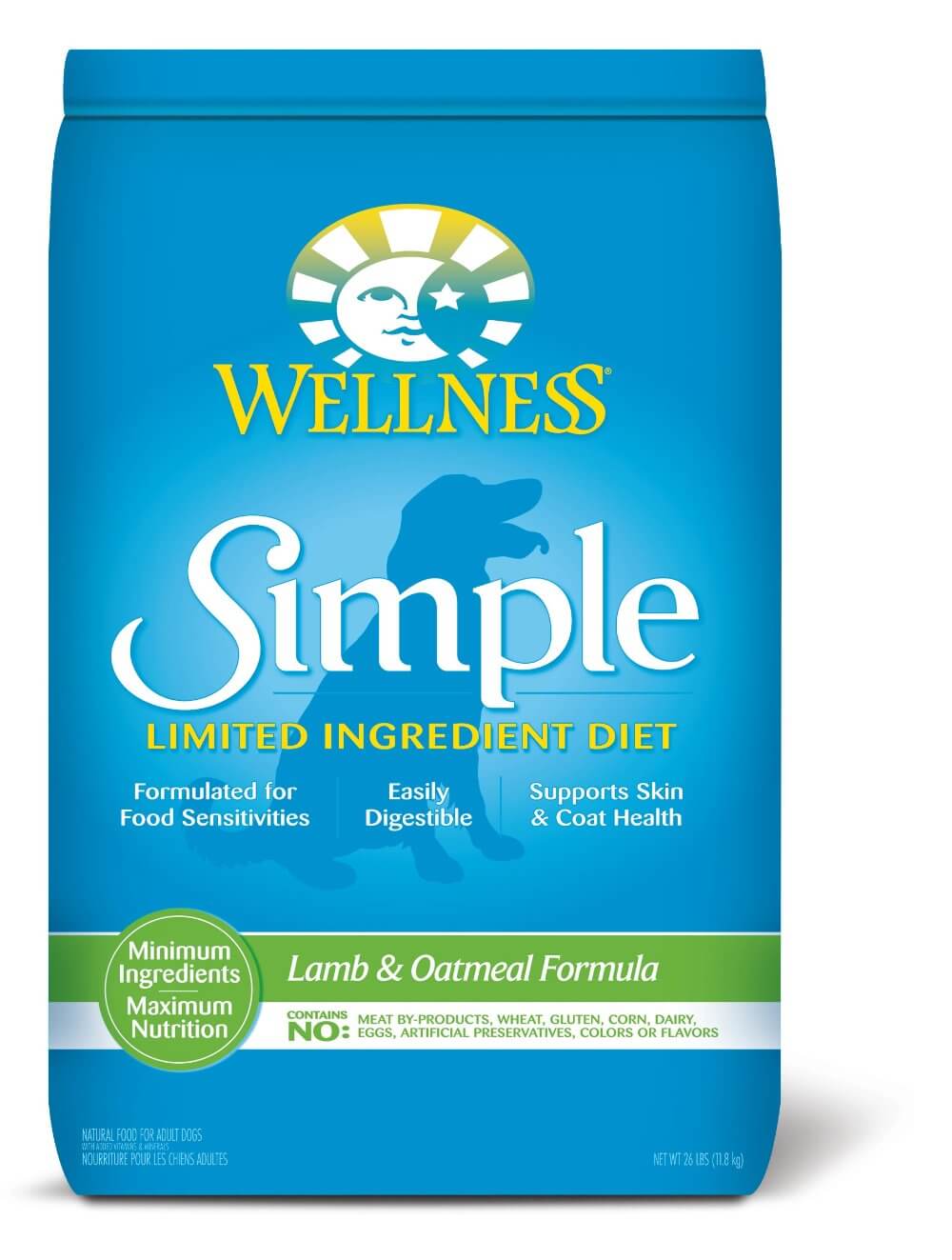 Wellness Simple Lamb Oatmeal Dry Dog Food - Limited Ingredient Sensitive Stomach Formula
