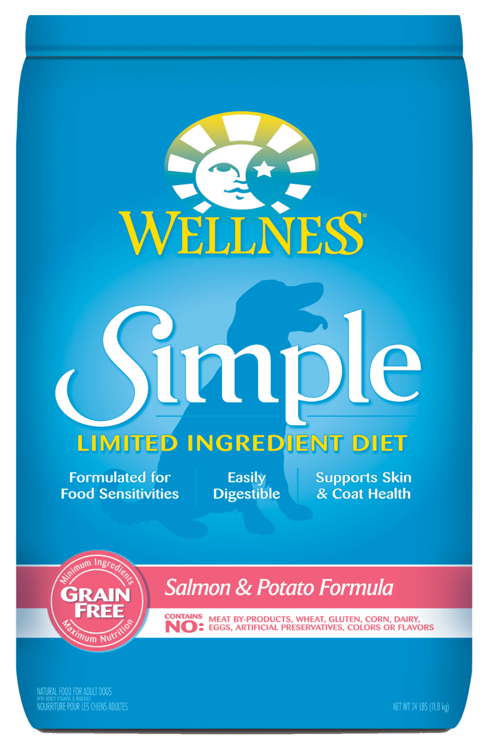 Wellness Simple Salmon & Potato Recipe Dog Dry Food for Sensitive Stomachs