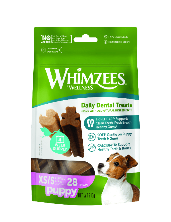 Whimzees Puppy Dental Chew Treats for Small Teeth - Grain Free XS or S size