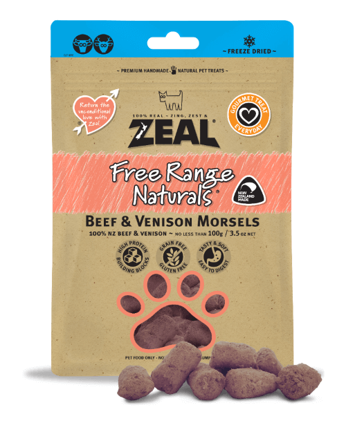 Zeal Freeze-Dried Beef and Venison Pet Treats – Grain-Free Protein Snacks