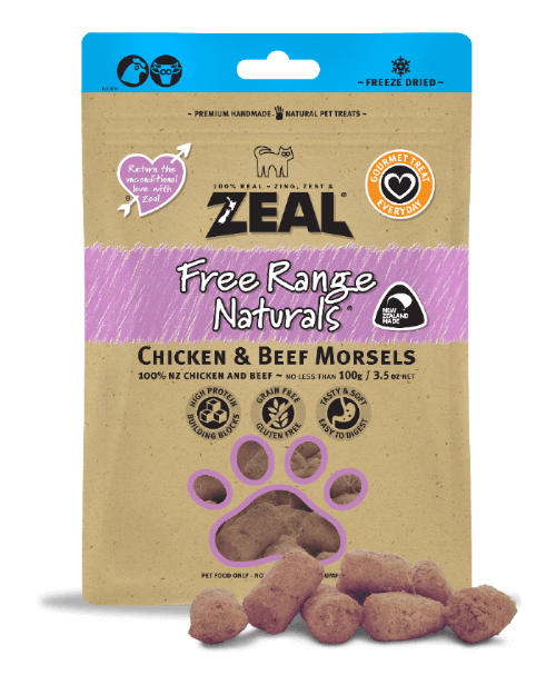 Zeal Freeze-Dried Chicken and Beef Pet Treats – Grain-Free Protein Snacks