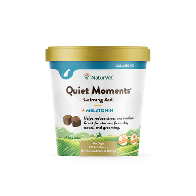NaturVet Quiet Moments Calming Aid container on a white background