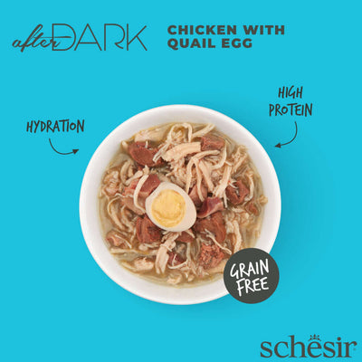 Schesir After Dark Chicken with Quail Egg Canned Cat Food - Grain-Free Wholefood for Singapore Cats-foodshot