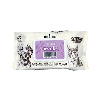 Care For The Good Antibacterial Pet Wipes in Lavender scent