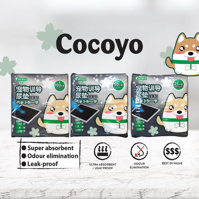 Cocoyo Charcoal Pee Pads - Small, Medium, & Large