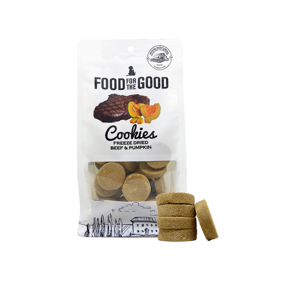 Food For The Good Freeze Dried Beef & Pumpkin Cookies For Cat & Dog Treats