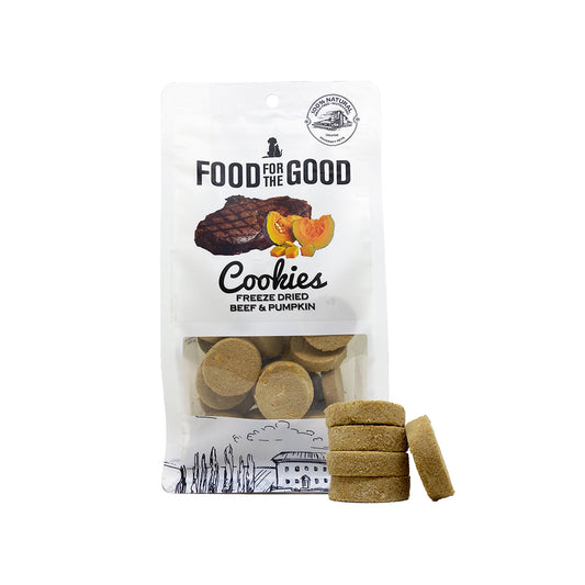 Food For The Good Freeze Dried Beef & Pumpkin Cookies For Cat & Dog Treats