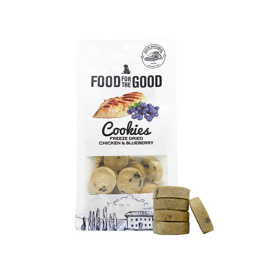 Food For The Good Freeze Dried Chicken & Blueberry Cookies For Cat & Dog Treats