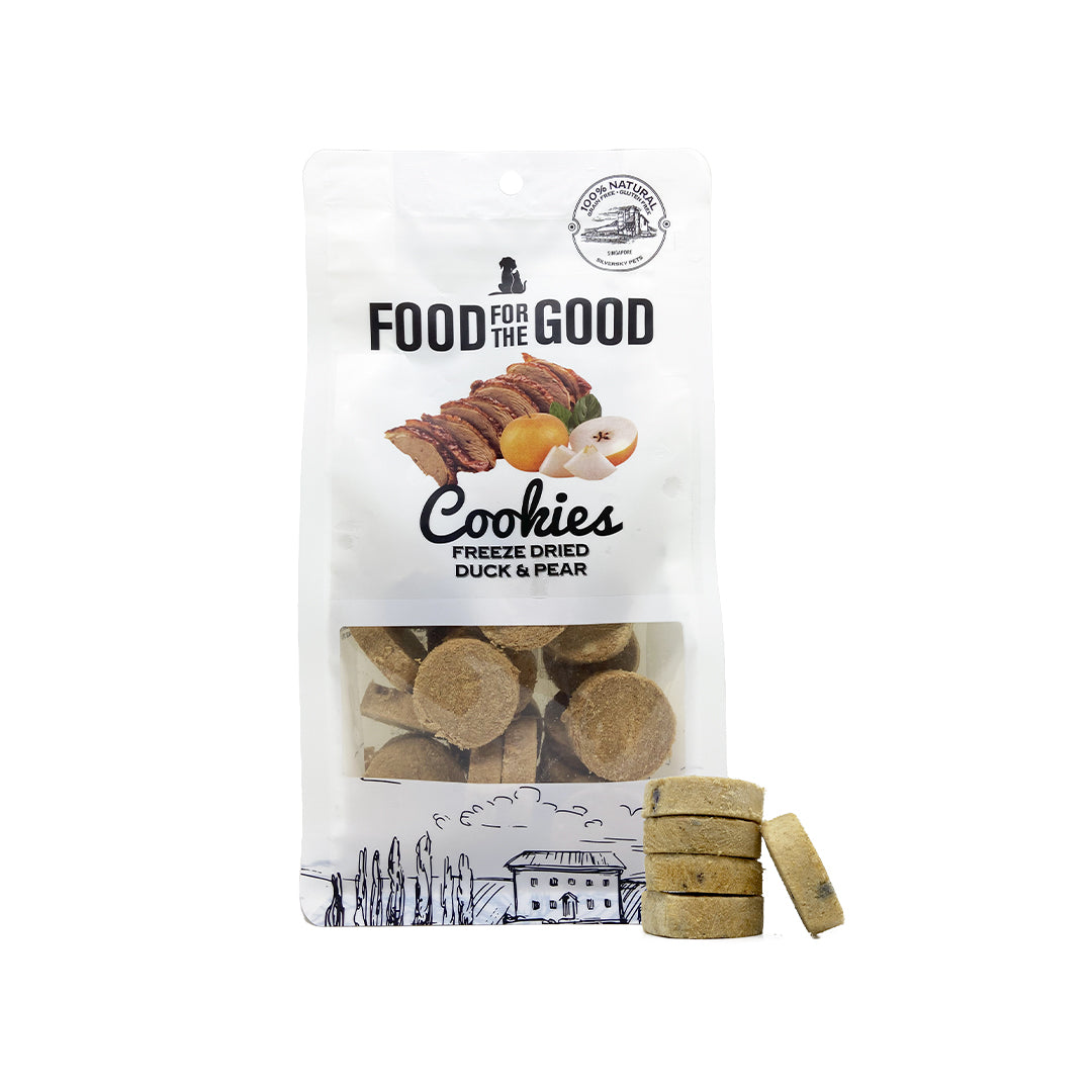 Food For The Good Freeze Dried Duck & Pear Cookies For Cat & Dog Treats