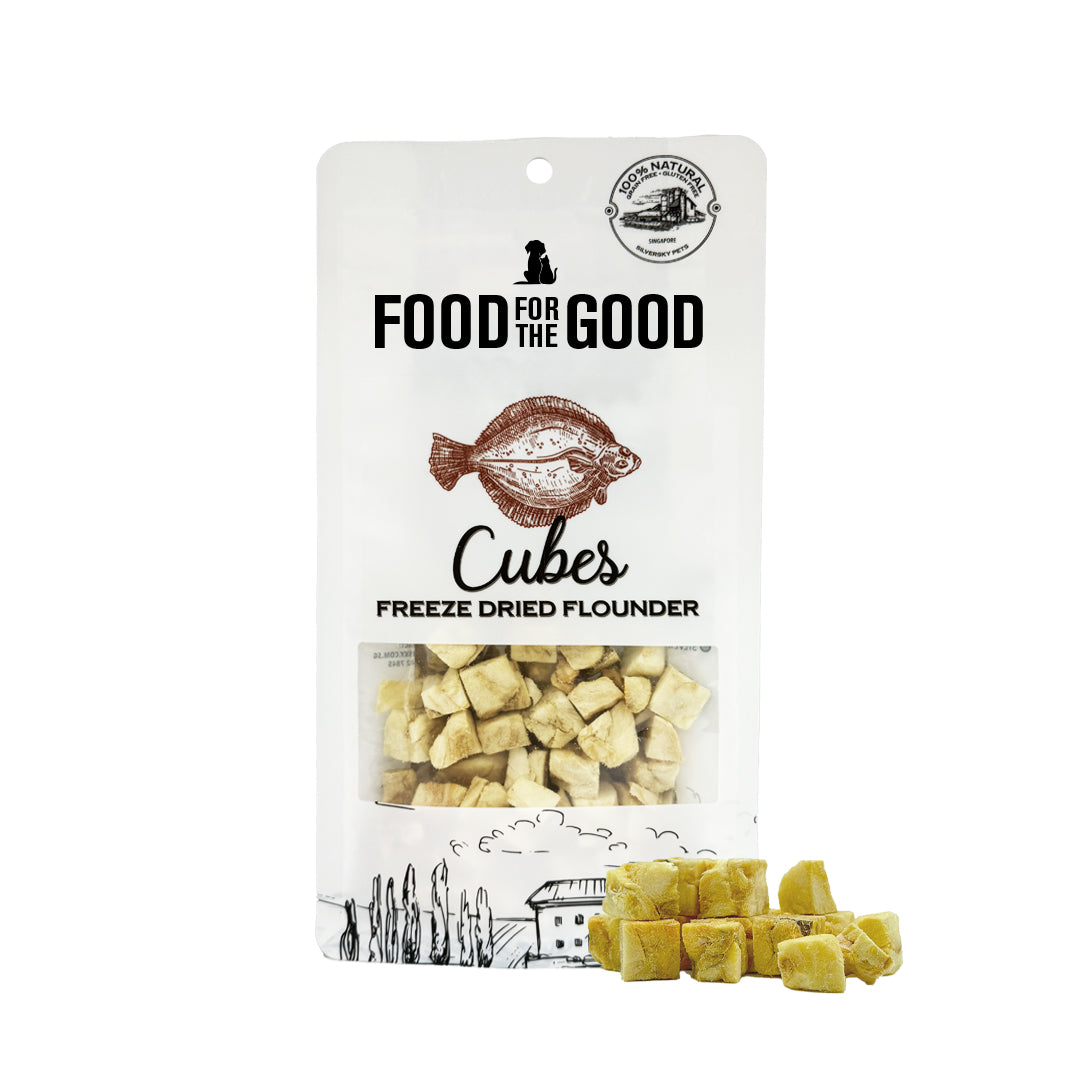 Food For The Good Freeze Dried Flounder Cubes Cat & Dog Treats