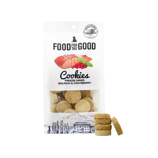 Food For The Good Freeze Dried Salmon & Cranberry Cookies For Cat & Dog Treats