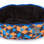 Pet bed with geometric pattern and 'FuzzYard' branding on a white background