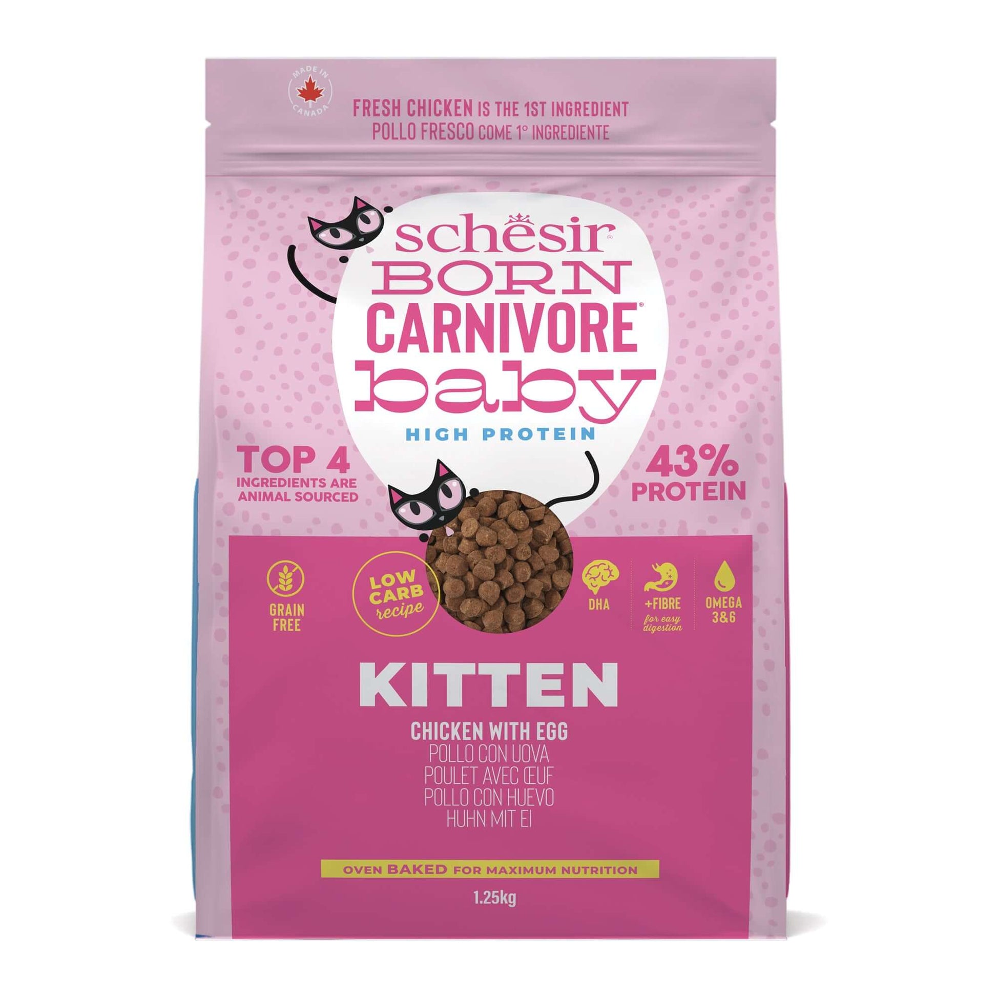 Schesir Born Carnivore Kitten Dry Food - Chicken & Egg Recipe