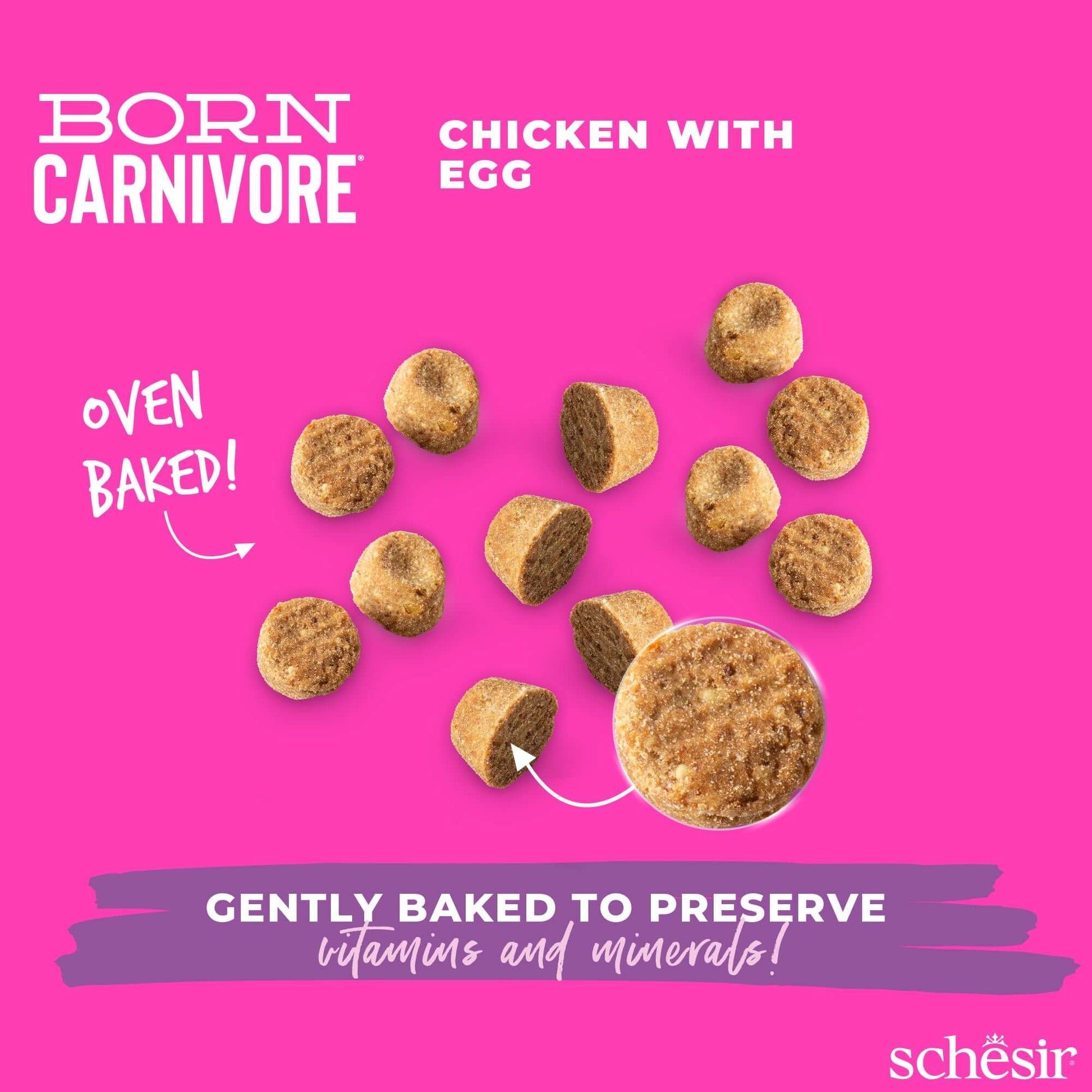 Schesir Born Carnivore Kitten Dry Food - Chicken & Egg Recipe
