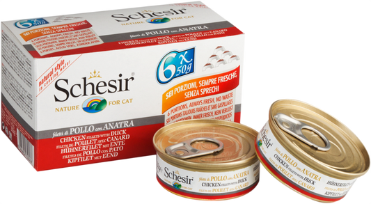 Schesir Chicken & Duck Multipack - 6 cans of cat food