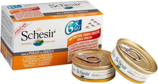 Schesir Chicken & Pumpkin Multipack - 6 cans of cat food