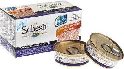 Schesir Tuna & Beef Multipack (6x50g) with rice jelly