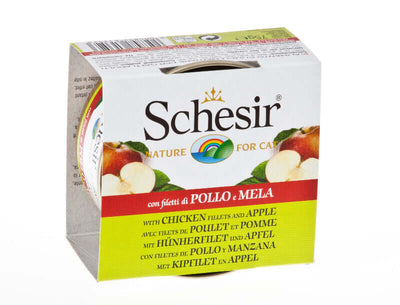 Schesir Chicken Apple Canned Cat Food - Limited Ingredient Recipe with Fruit & Rice