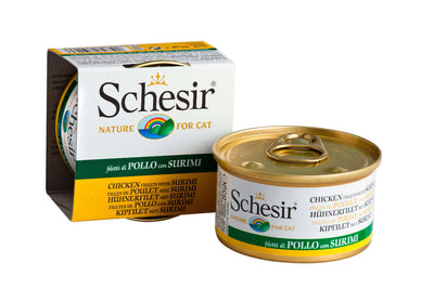 Schesir Chicken Fillet with Surimi Jelly canned wet food for cats