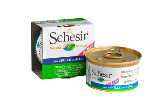 Schesir kitten chicken fillet with aloe jelly canned cat food