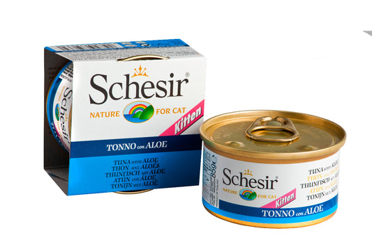 Schesir Kitten Tuna with Aloe Jelly canned wet food for young cats