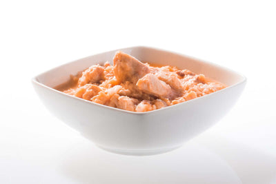 a bowl of Schesir Salmon Natural Style Wet Cat Food – No Additives