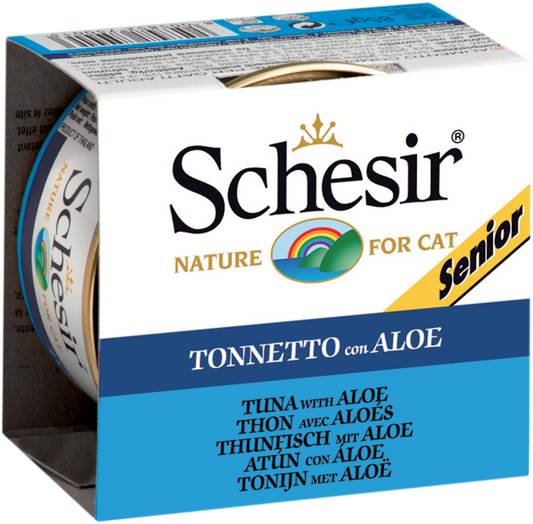Schesir senior cat tuna with aloe vera wet food in can