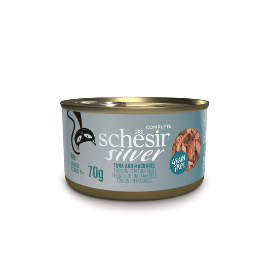Schesir Silver Tuna Mackerel Senior Cat Food in Broth