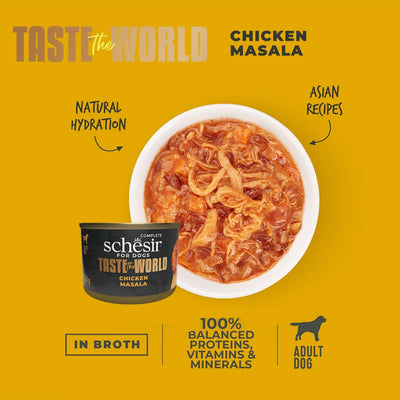 Schesir Chicken Masala Canned Dog Food - Indian Recipe