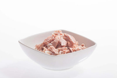 a bowl of Schesir Tuna Natural Style Canned Cat Food - Single Ingredient in Own Juices

