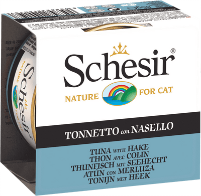 Schesir Tuna with Hake Jelly canned cat food in gravy