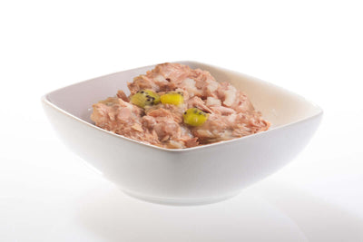 a bowl of Schesir Tuna Kiwi Canned Cat Food


