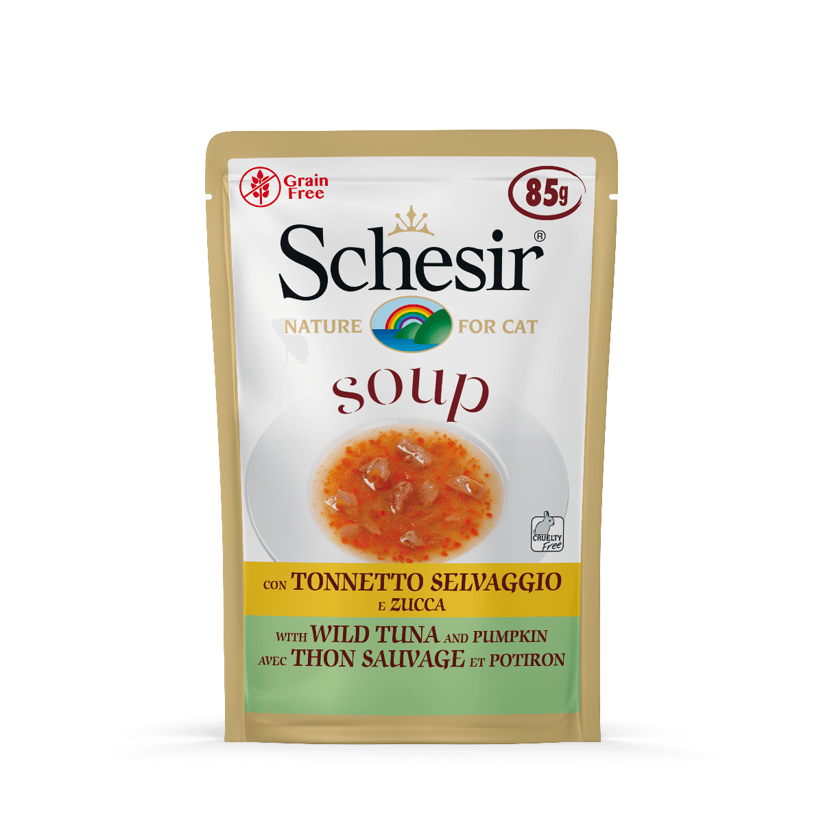 Schesir Tuna Pumpkin Soup Wet Cat Food Pouch - 50g Grain-Free Liquid Recipe