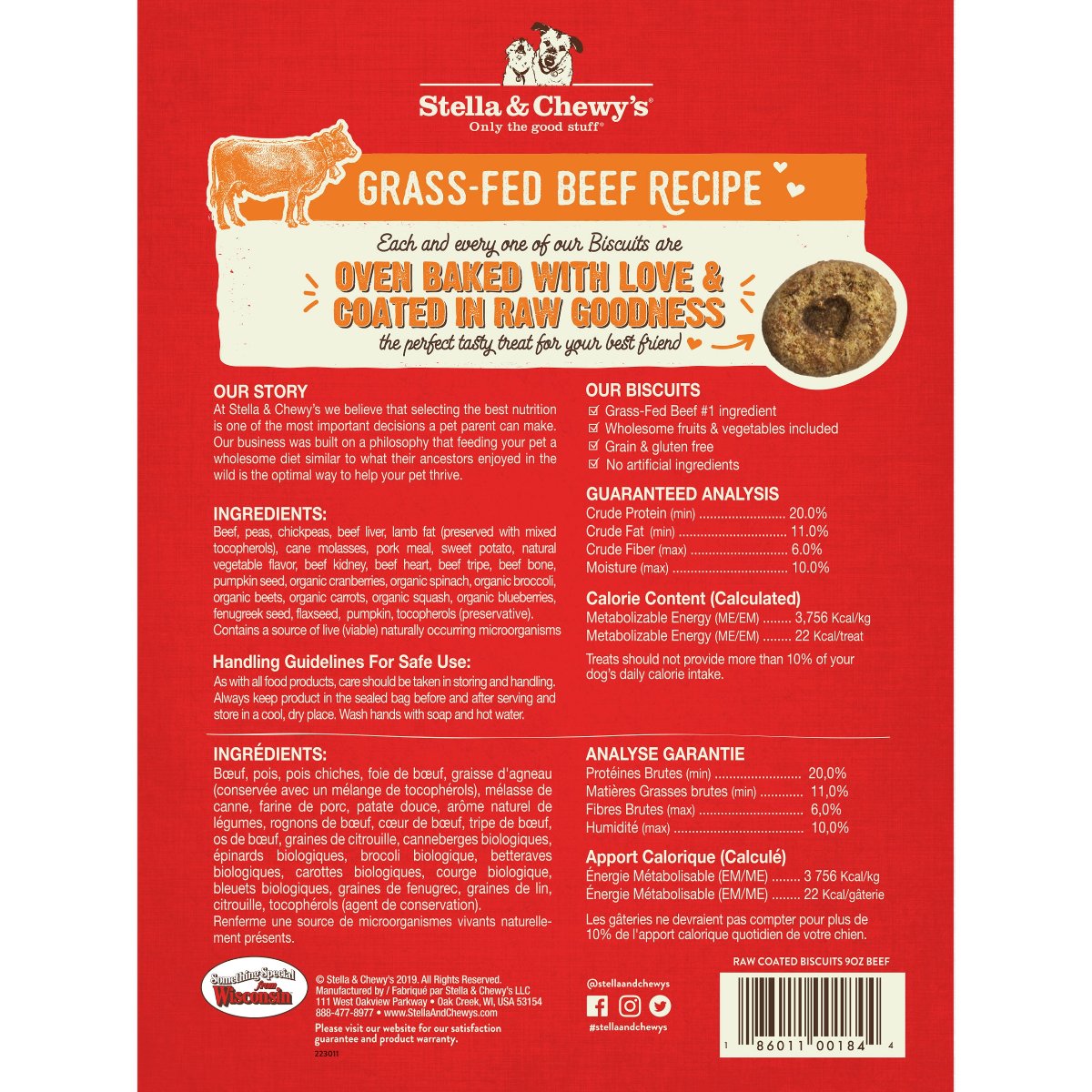 Stella & Chewy’s Beef Raw Coated Biscuits Dog Treats