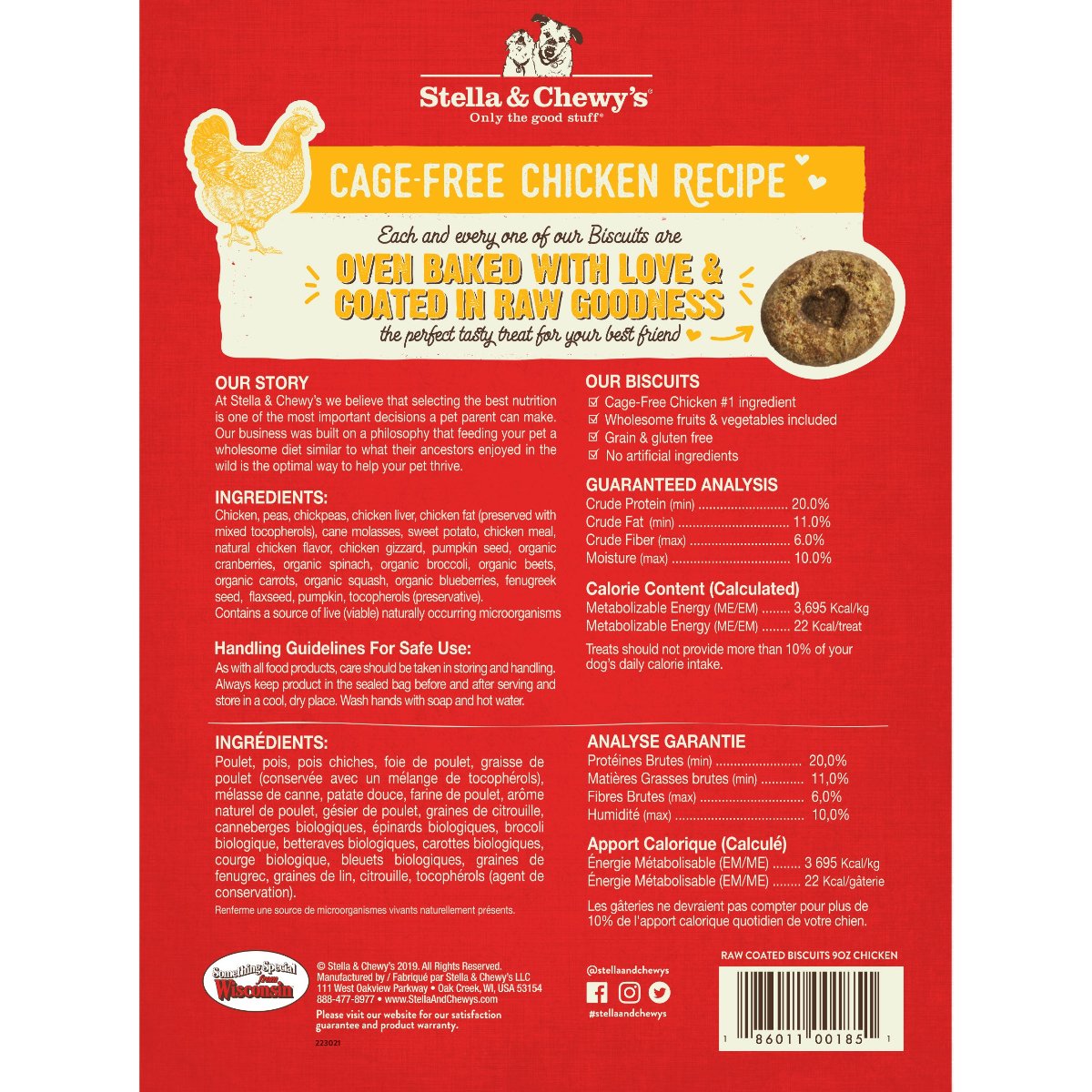 Stella & Chewy’s Chicken Raw Coated Biscuits Dog Treats